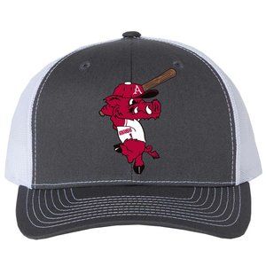 Ribby at Bat 3D Snapback Trucker Hat- Charcoal/ White